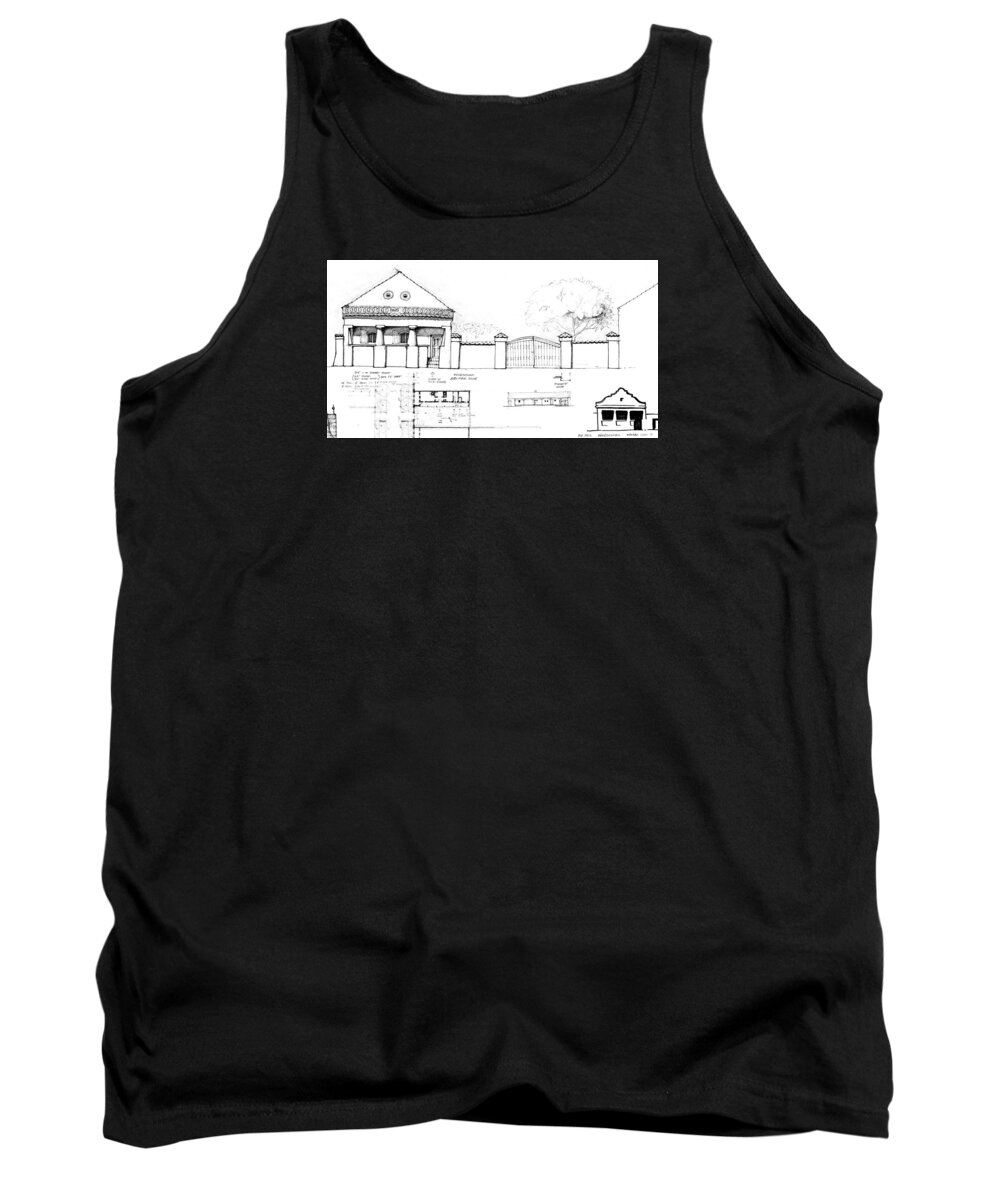 Sustainability Tank Top featuring the drawing 6.31.Hungary-4-detail-c by Charlie Szoradi