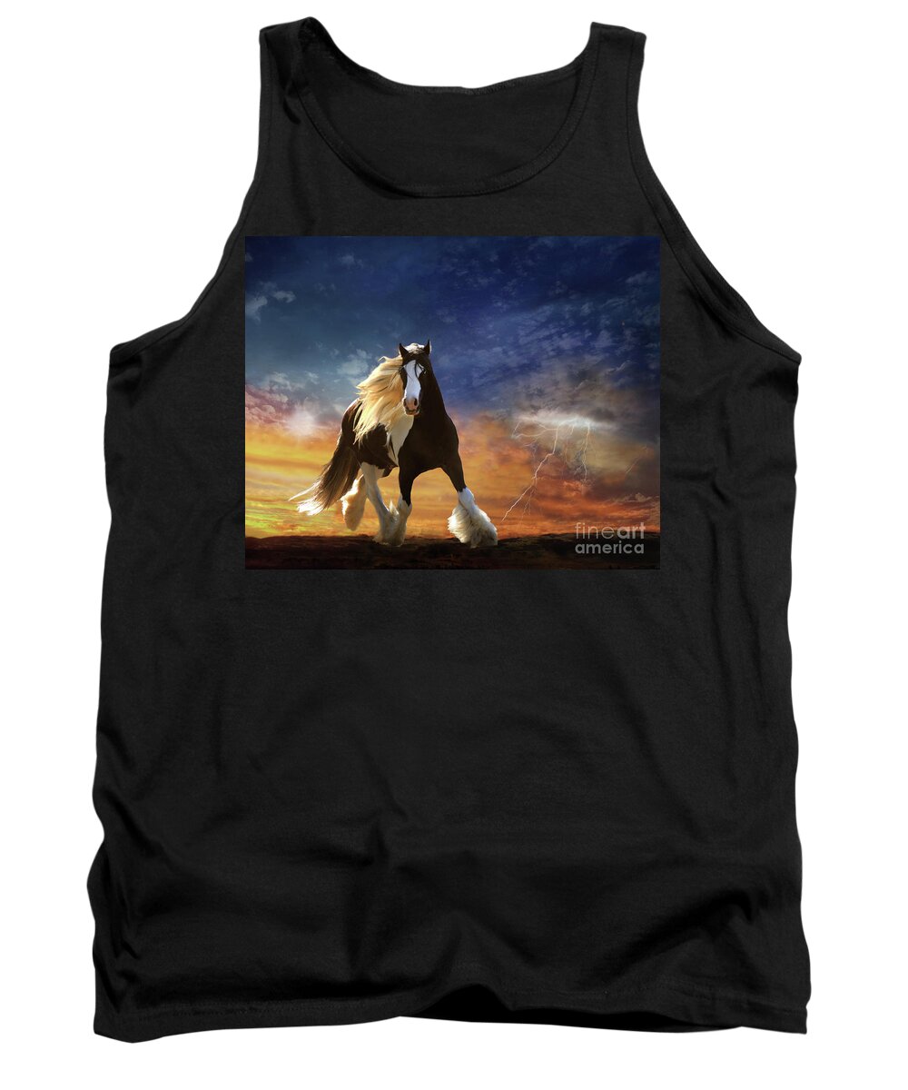 Sunset Tank Top featuring the digital art A Gypsy Storm by Melinda Hughes-Berland