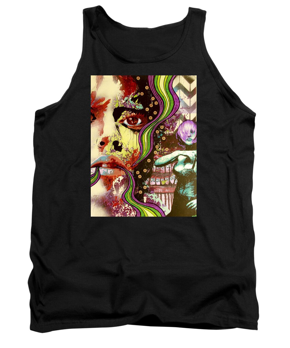 Nine Inch Nails Tank Top featuring the painting A Mind Is A Terrible Thing To Taste by Bobby Zeik