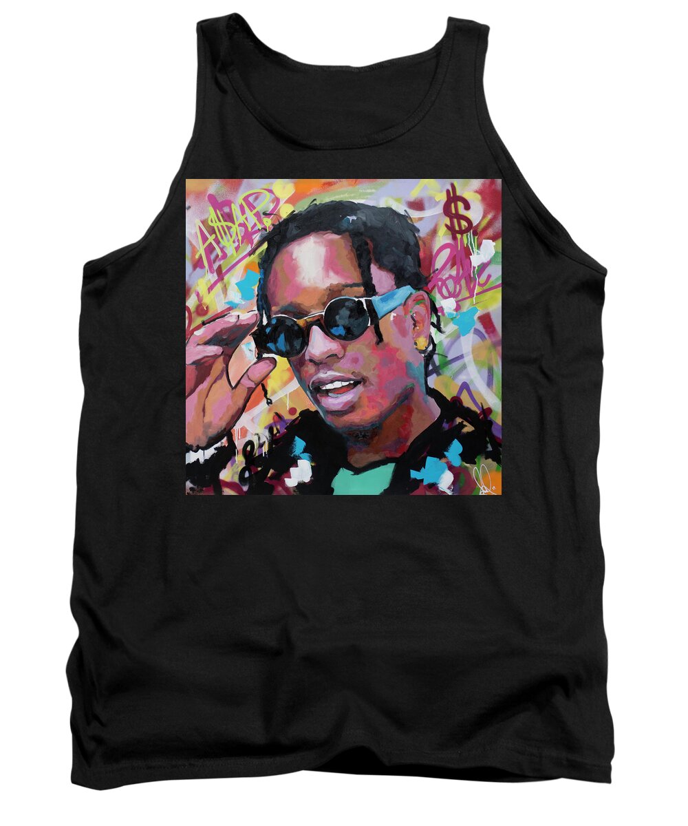 Asap Rocky Tank Top featuring the painting A$AP Rocky by Richard Day