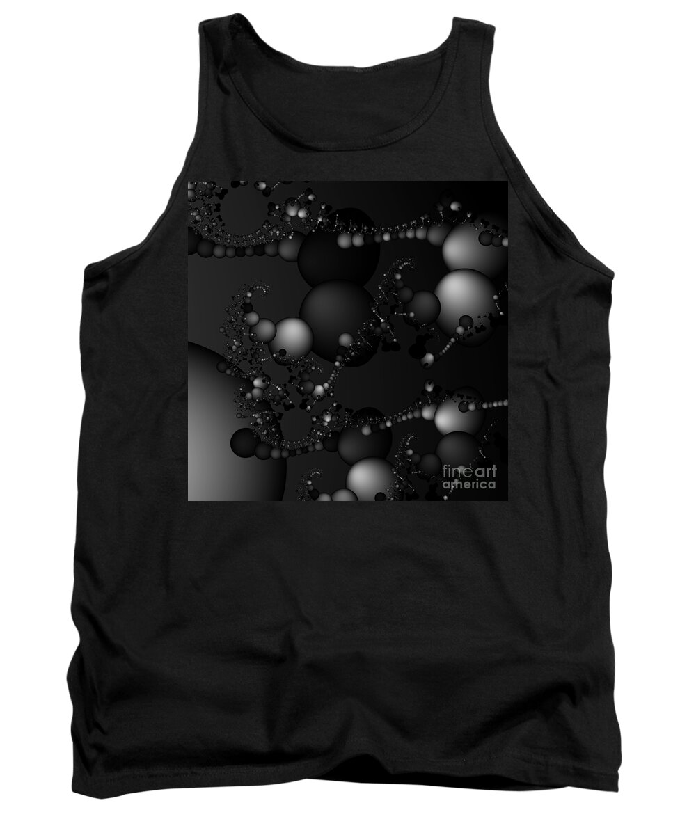Abstract Tank Top featuring the digital art Abstract 119 BW by Rolf Bertram
