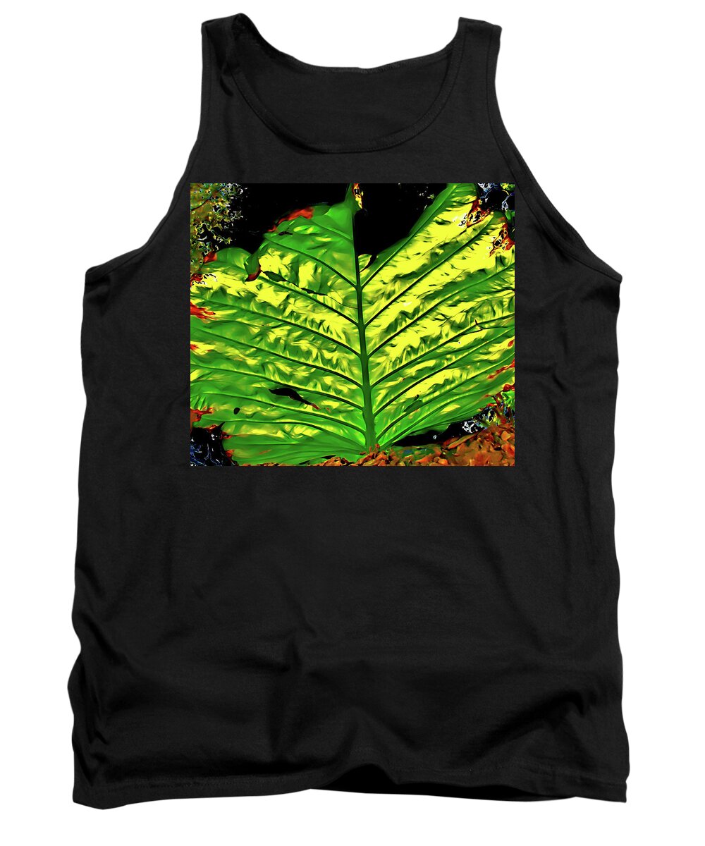 Elephant Ear Plant Tank Top featuring the photograph Abstract Elephant Ear Plant by Gina O'Brien