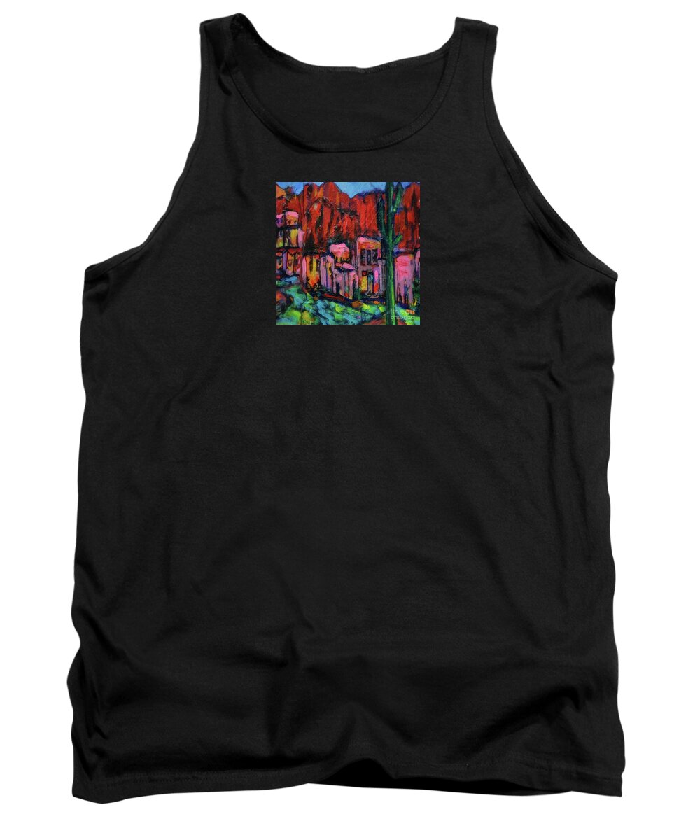 Square Tank Top featuring the painting Adobe Magic by Zsanan Studio