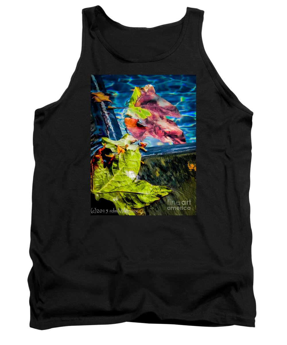 Leaves Tank Top featuring the photograph Adrift 2 by Margaux Dreamaginations