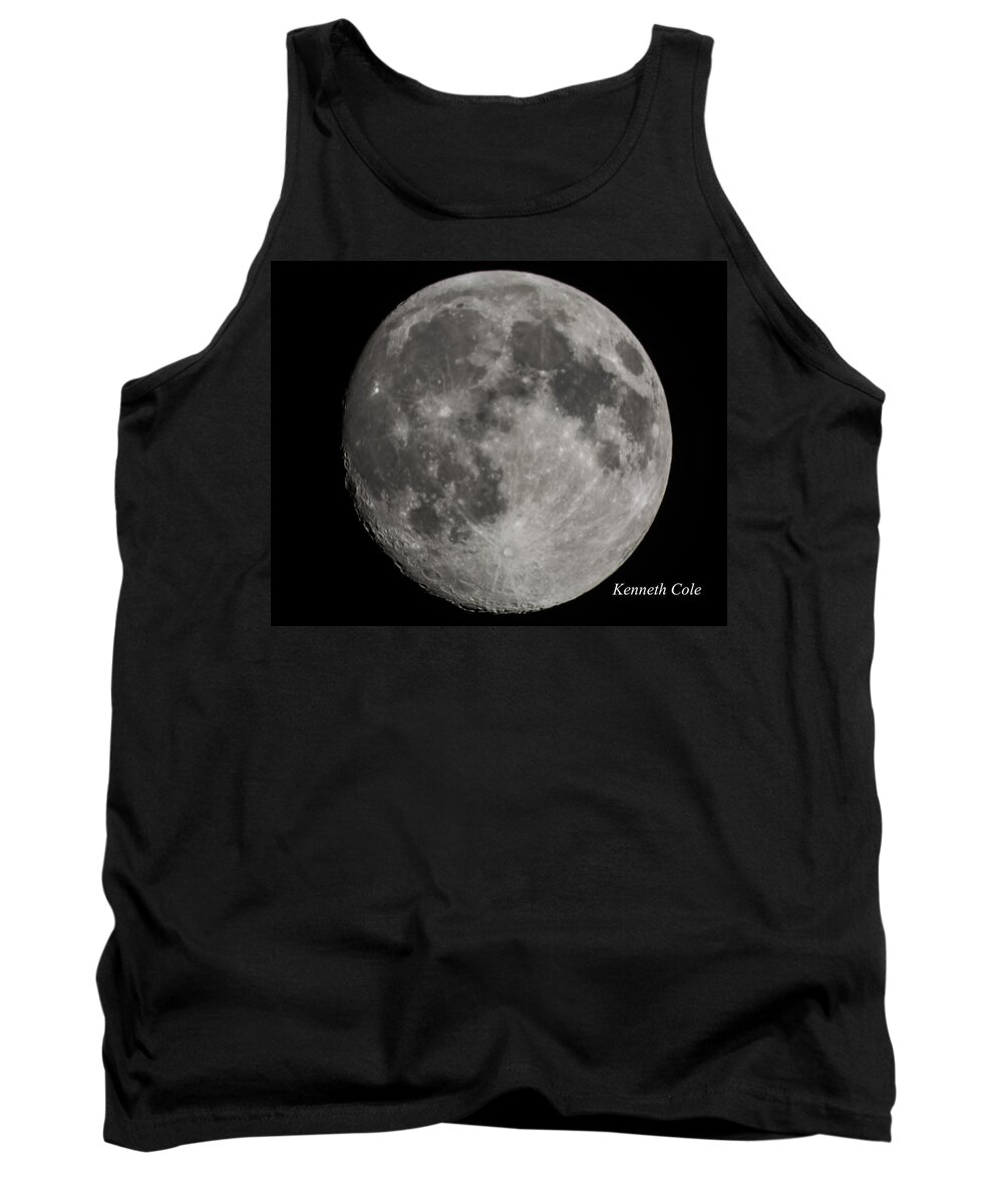 Almost A Full Moon Photograph Tank Top featuring the photograph Almost full moon by Kenneth Cole