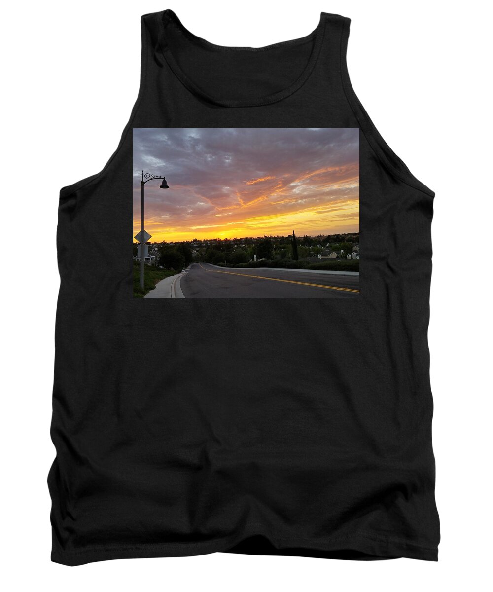 Cloud Tank Top featuring the photograph Colorful Sunset in Mission Viejo by J R Yates