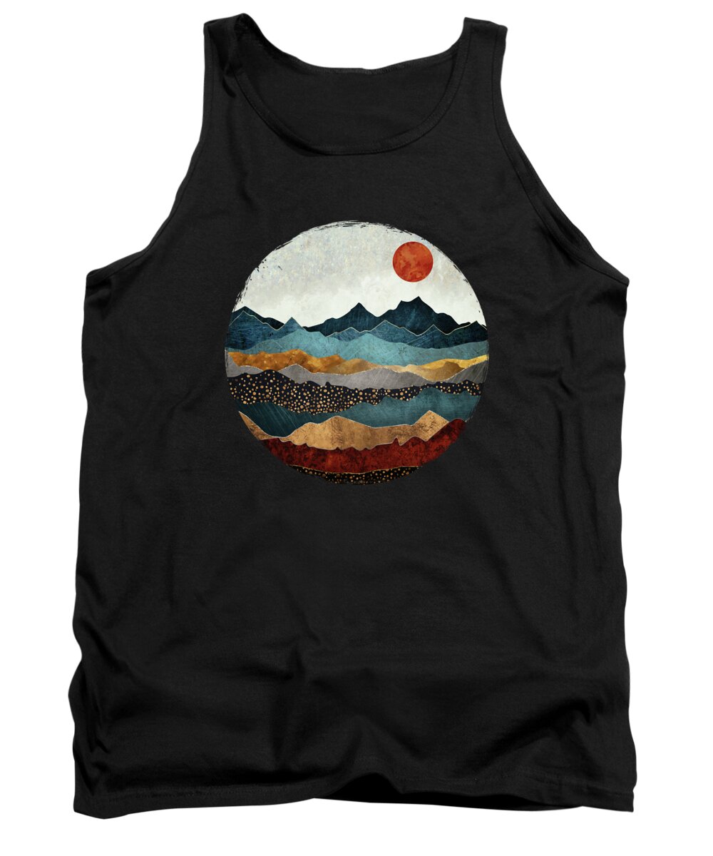 Amber Tank Top featuring the digital art Amber Dusk by Spacefrog Designs