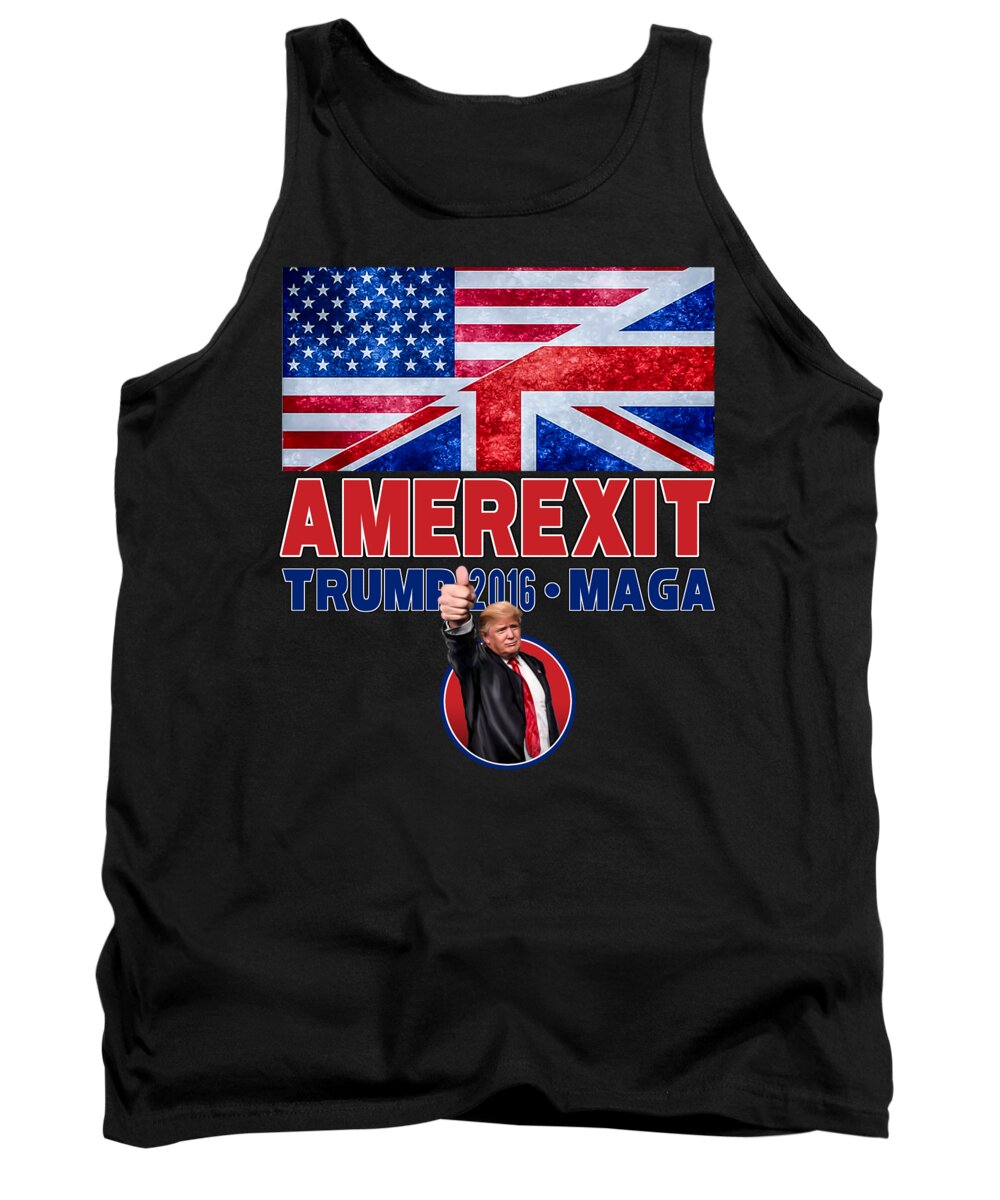 Trump Tank Top featuring the digital art Amerexit by Don Olea