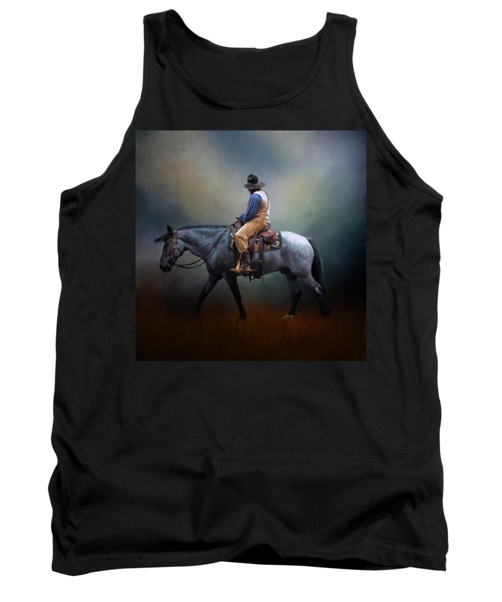 American West Tank Top featuring the photograph American Cowboy by David and Carol Kelly