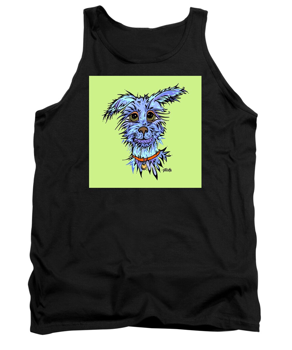 Dog Tank Top featuring the digital art Andre by Tanielle Childers
