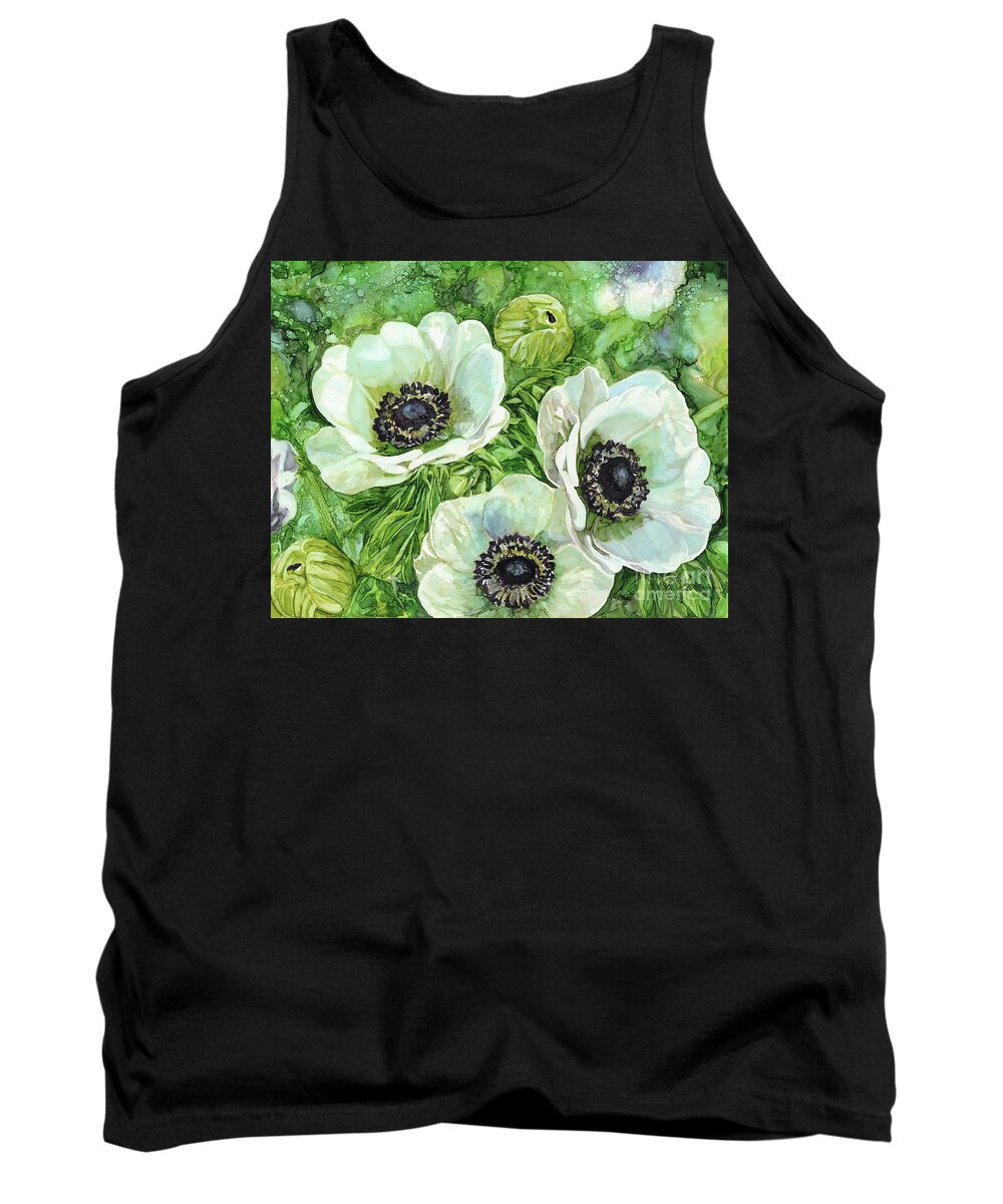 Floral Tank Top featuring the painting Anemones by Vicki Baun Barry