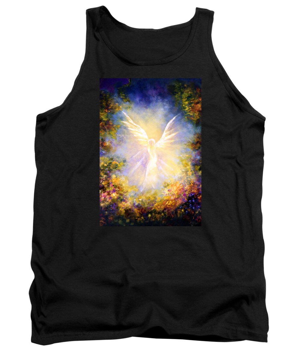 Angel Tank Top featuring the painting Angel Descending by Marina Petro