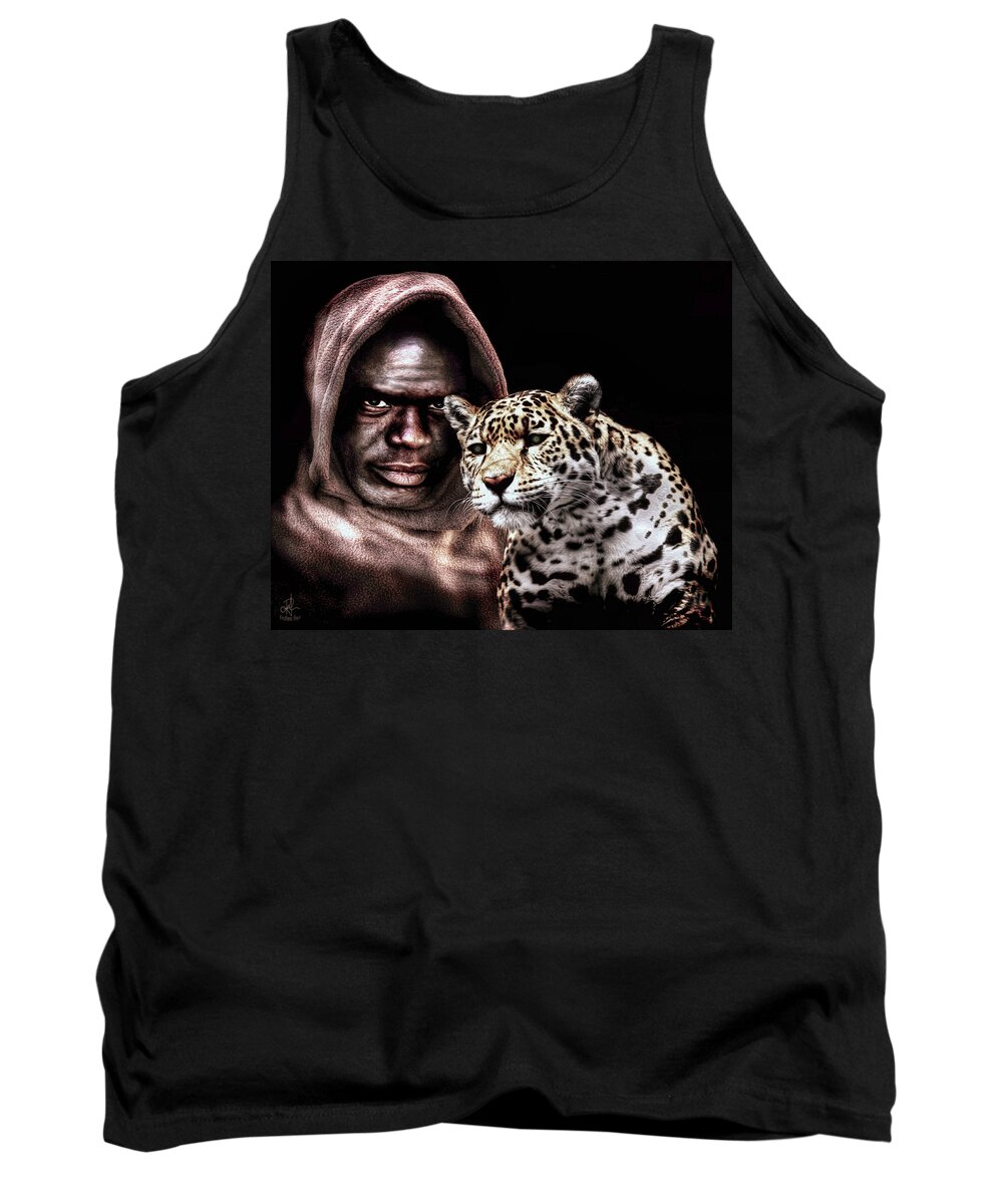 Panther Tank Top featuring the digital art Animal Totem by Pennie McCracken
