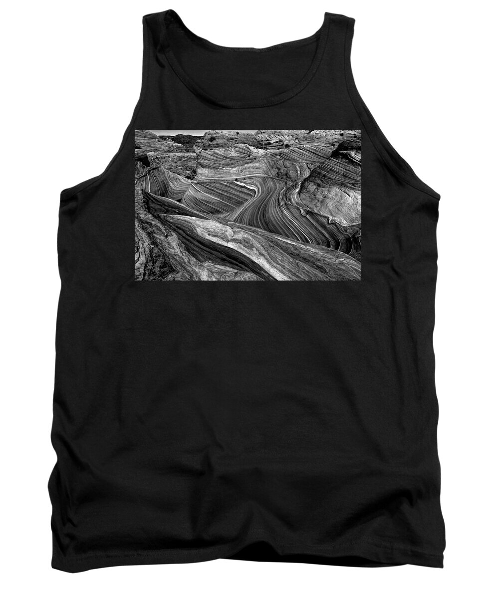 The Wave Tank Top featuring the photograph Another World B/W by Jonathan Davison