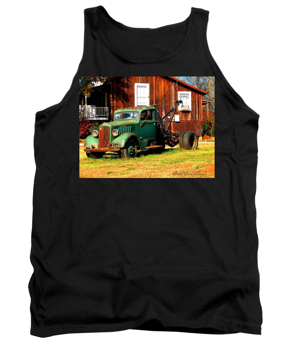 Tow Truck Tank Top featuring the photograph Antique Tow Truck by Barbara Bowen
