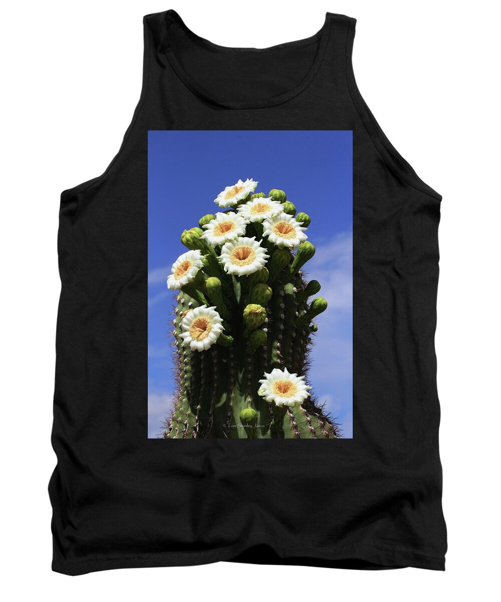 Arizona State Flower- The Saguaro Cactus Flower Tank Top featuring the photograph Arizona State Flower- The Saguaro Cactus Flower by Tom Janca