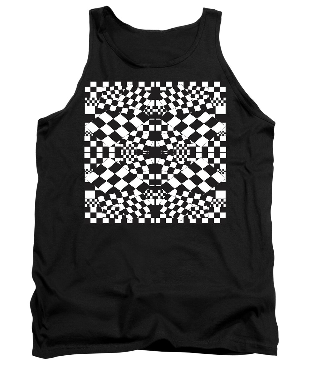 Urban Tank Top featuring the digital art 020 Checkerboard Madness by Cheryl Turner