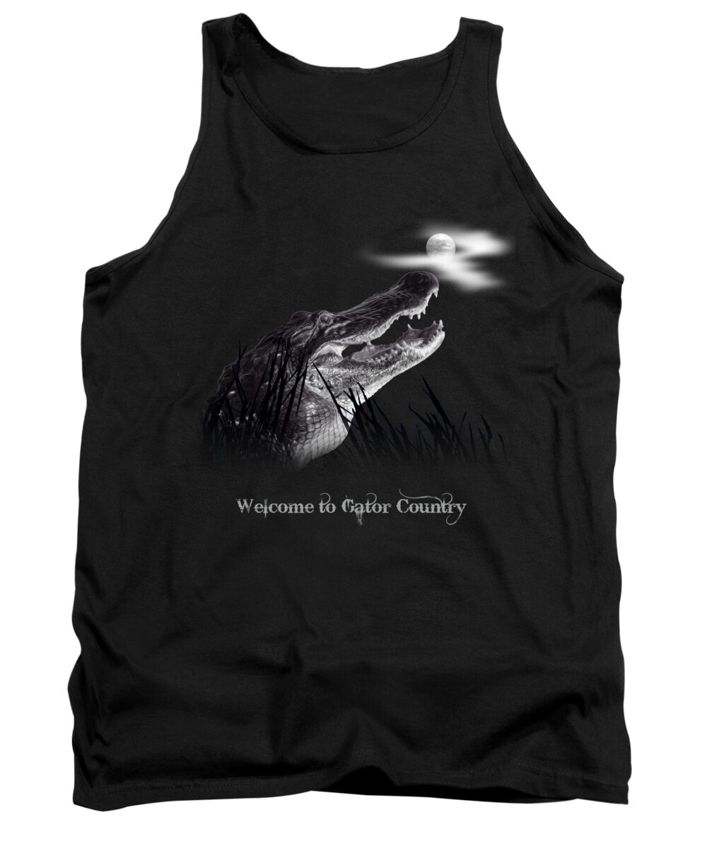 Alligator Tank Top featuring the photograph Gator Growl by Mark Andrew Thomas