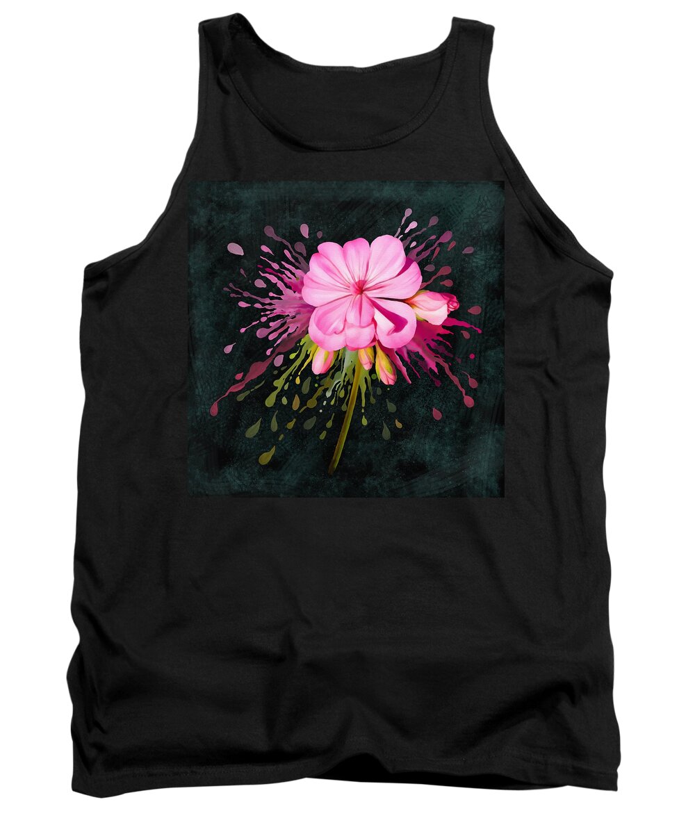 Pink Tank Top featuring the painting Color eruption by Ivana Westin