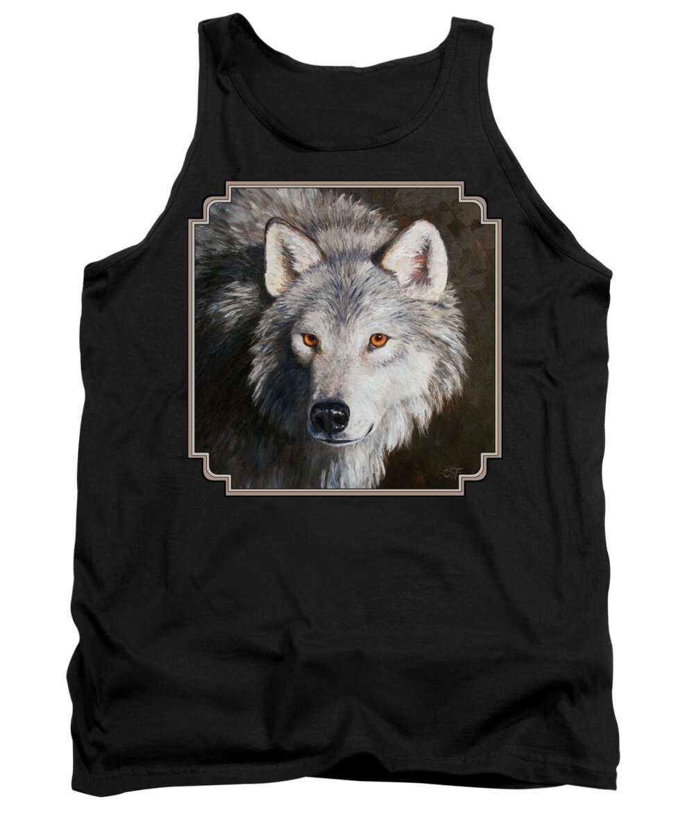 Wolves Tank Top featuring the painting Wolf Portrait by Crista Forest