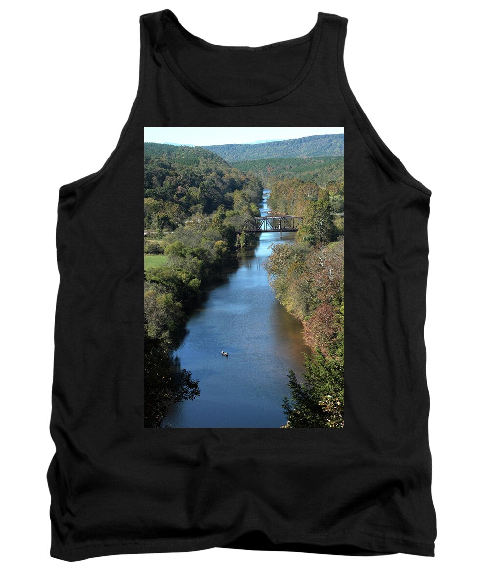 River Tank Top featuring the photograph Autumn landscape with Tye River in Nelson County, Virginia by Emanuel Tanjala