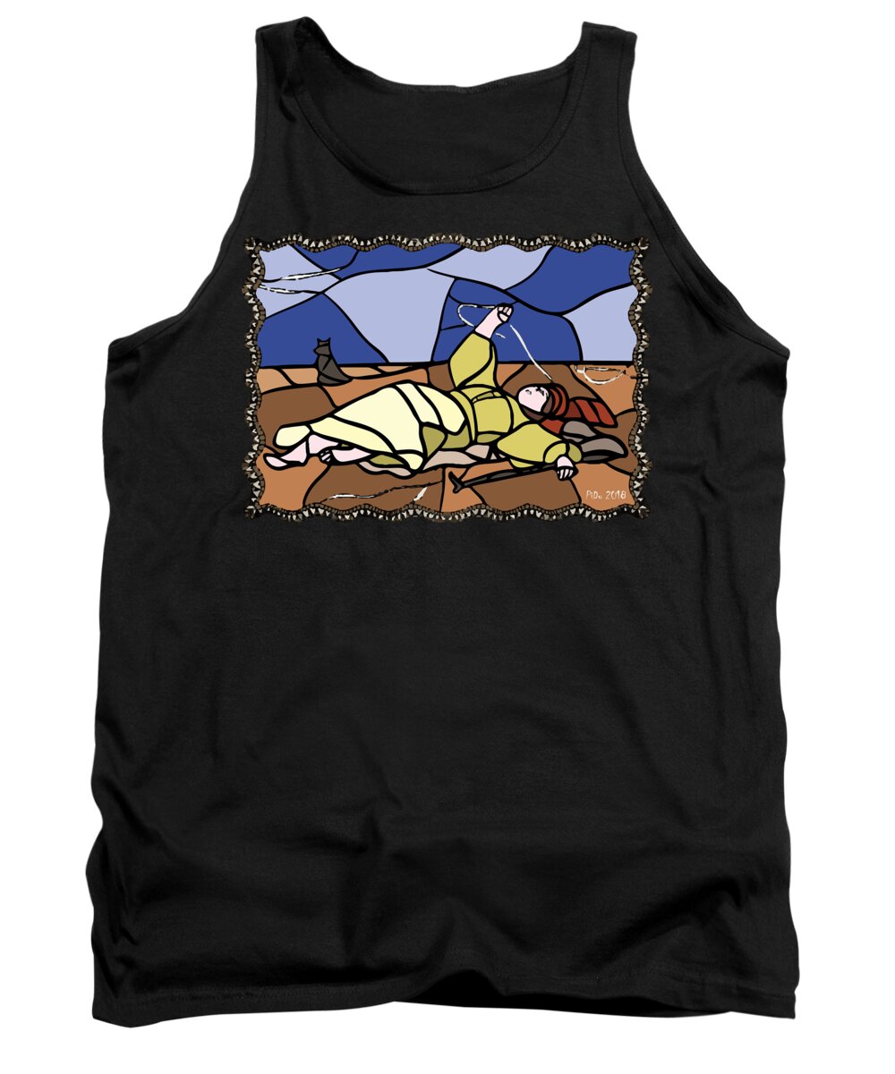Babie-lato Tank Top featuring the digital art Babie lato stained glass version by Piotr Dulski
