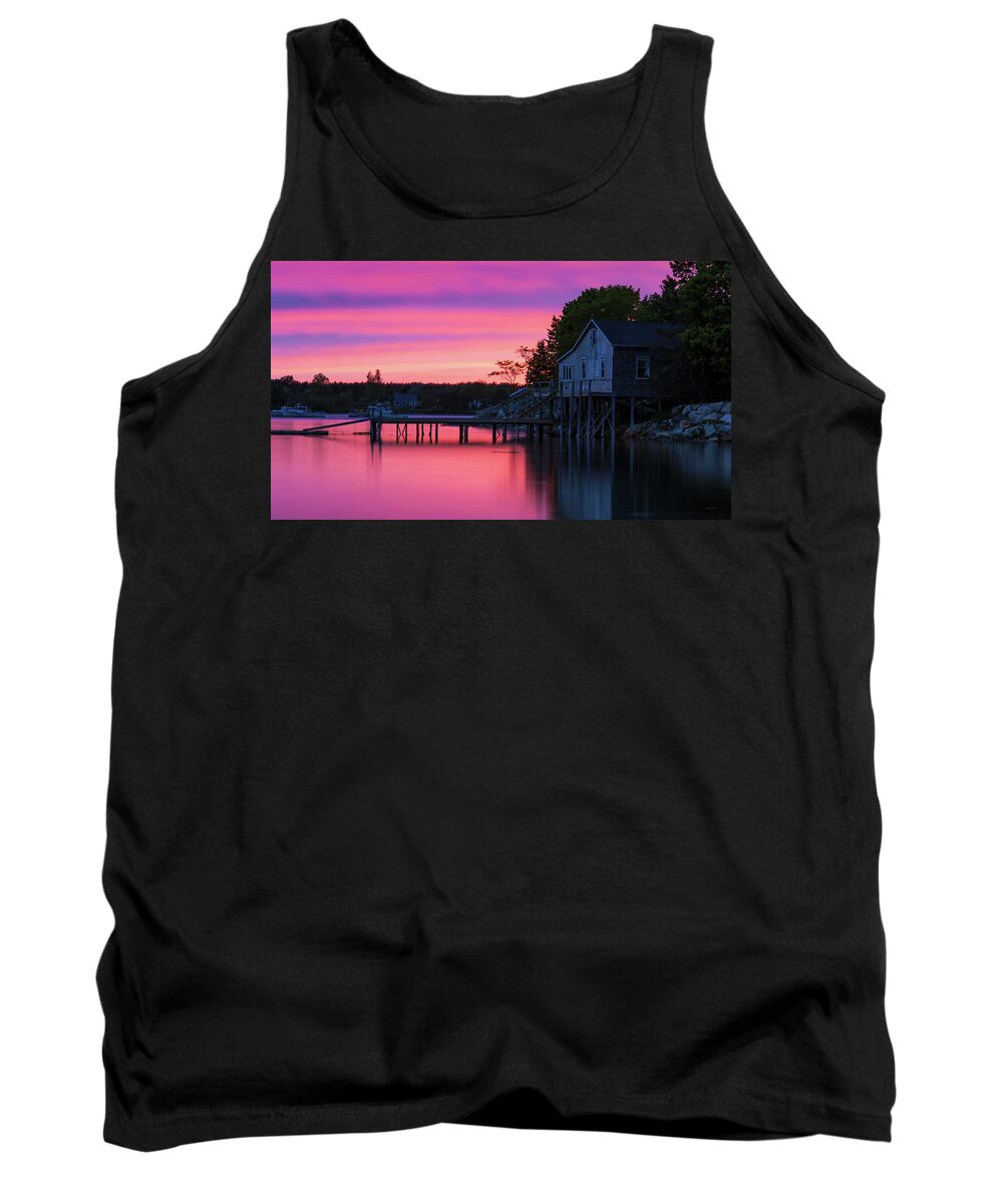 Bass Harbor Tank Top featuring the photograph Bass Harbor Sunset by Holly Ross