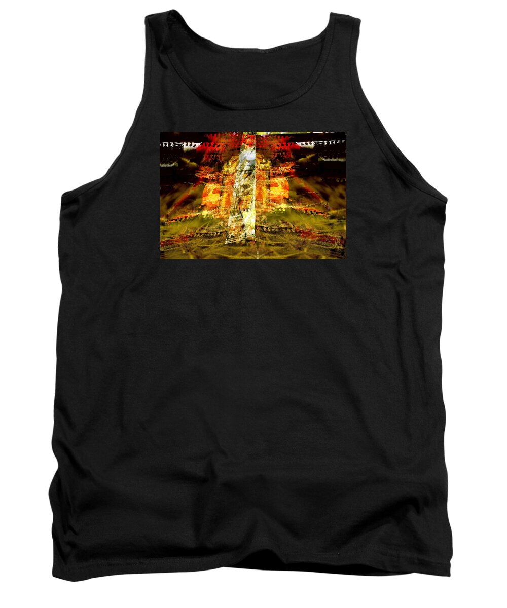 Abstract Tank Top featuring the digital art Between film frames by Art Di