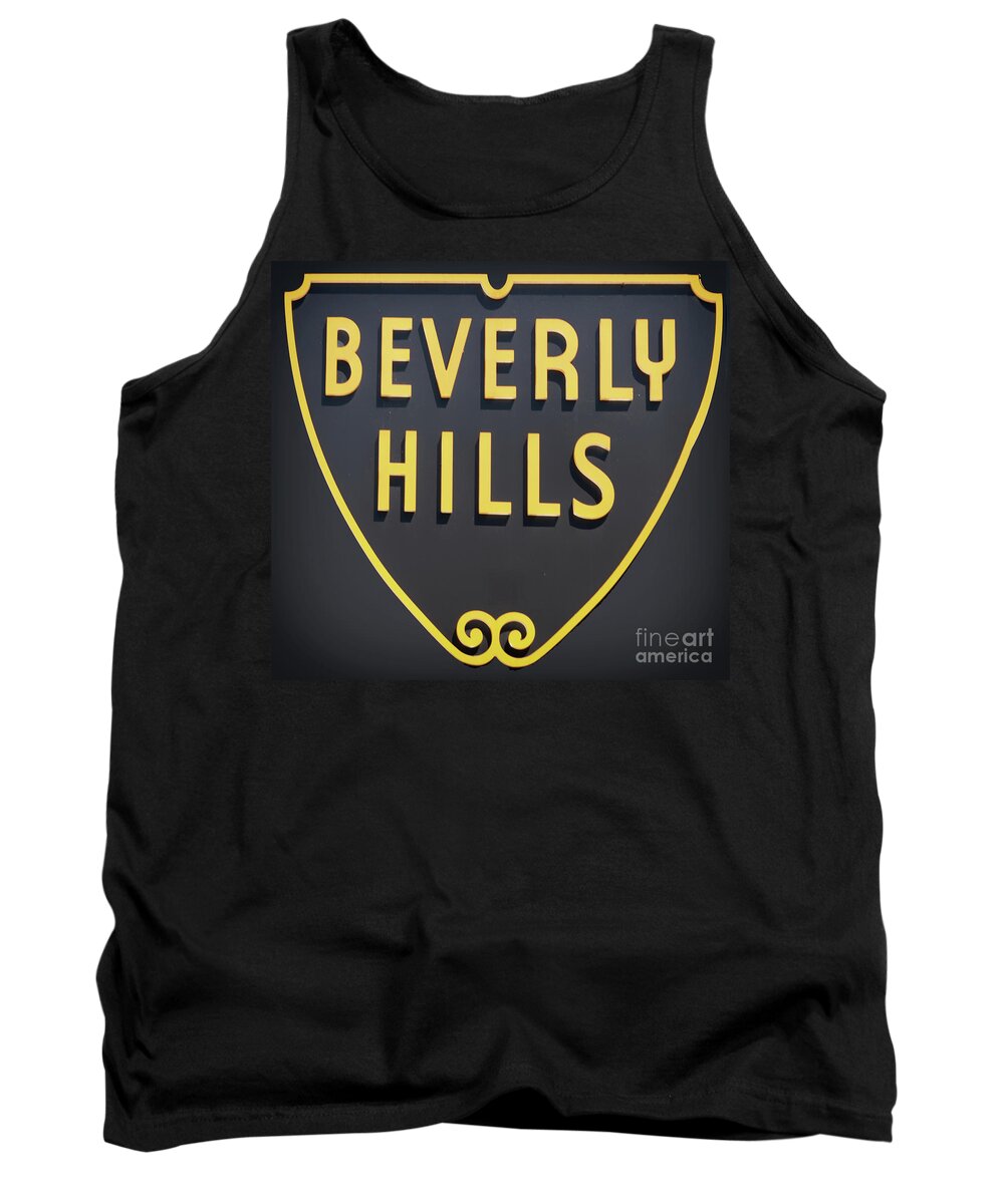 Beverly Hills Tank Top featuring the digital art Beverly Hills Sign by Mindy Sommers