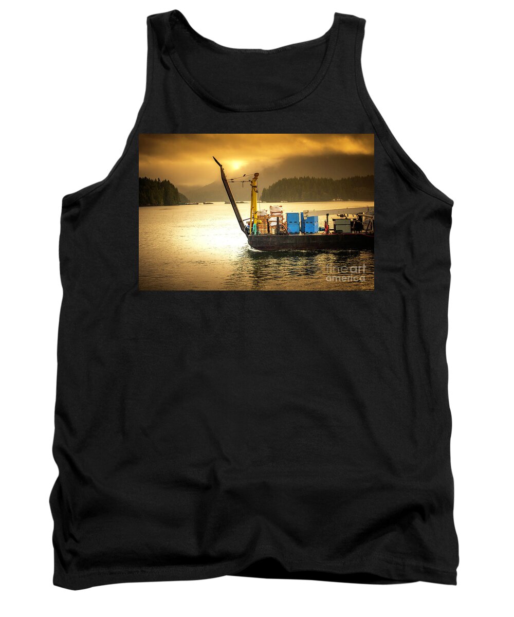 Boat Tank Top featuring the photograph Binging the Goods by Barry Weiss