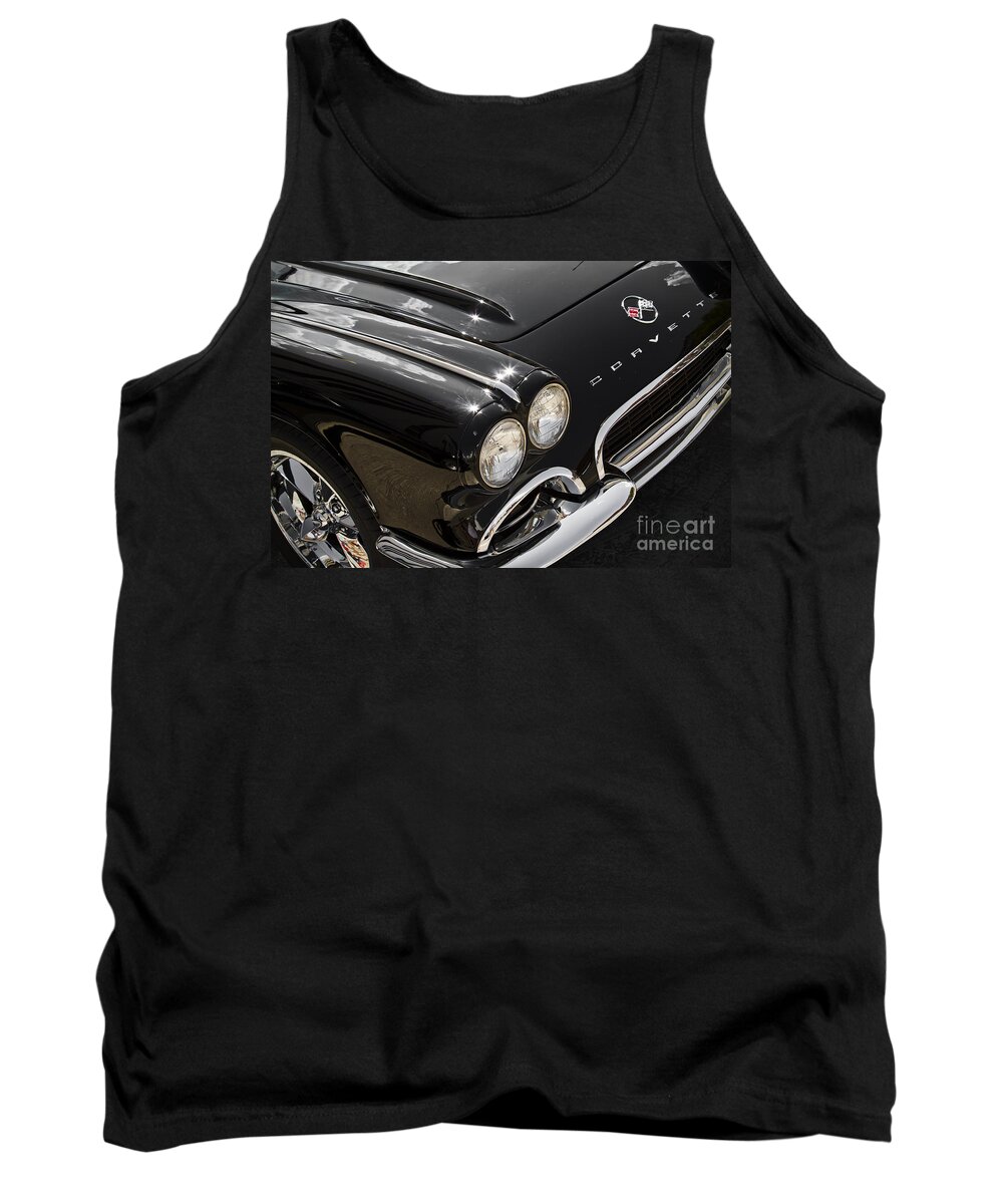 Corvette Tank Top featuring the photograph Black '62 by Dennis Hedberg
