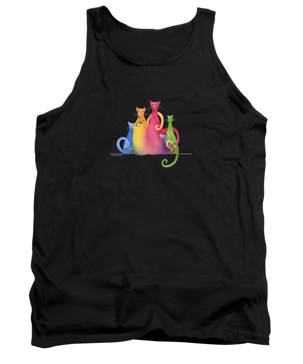 Blended Tank Top featuring the painting Blended Family of Five by Amy Kirkpatrick