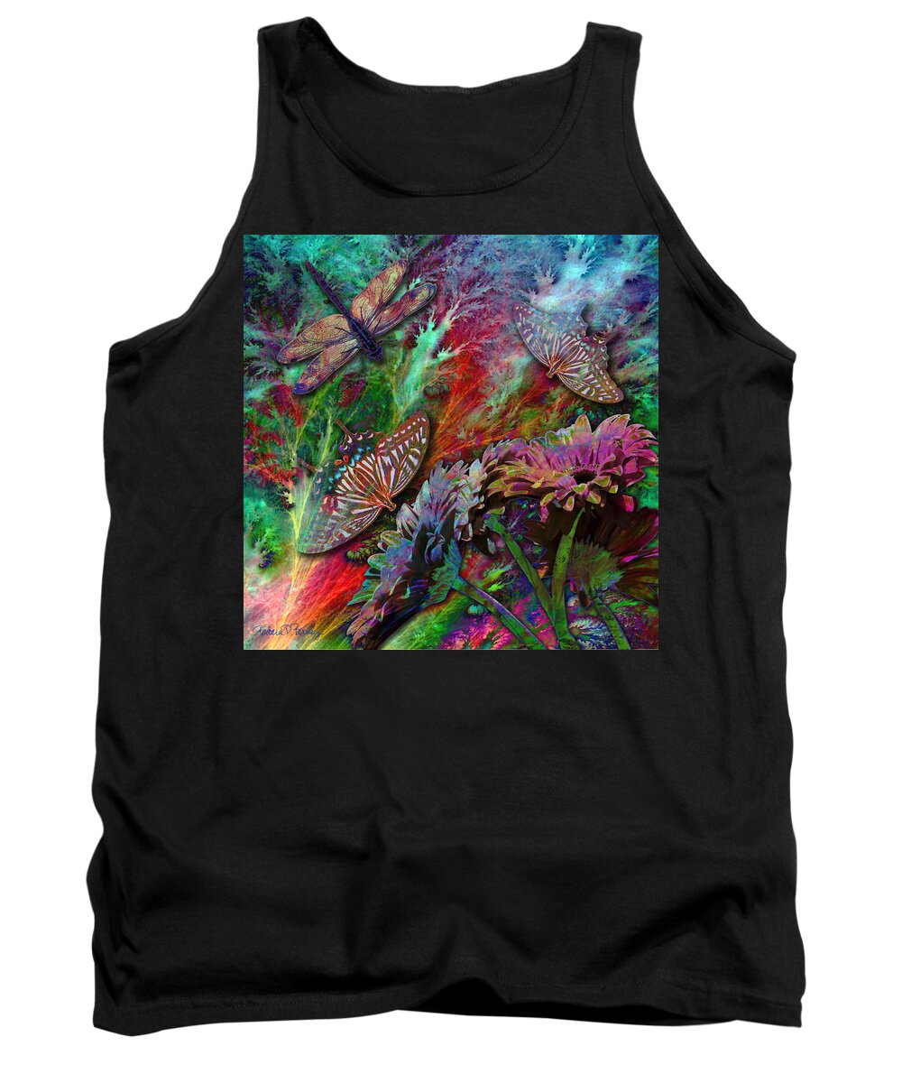 Butterfly Tank Top featuring the digital art Blooming Color by Barbara Berney