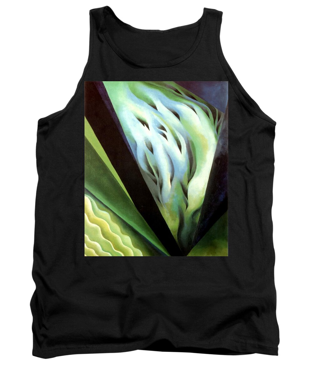 Georgia Tank Top featuring the painting Blue Green Music by Georgia OKeefe