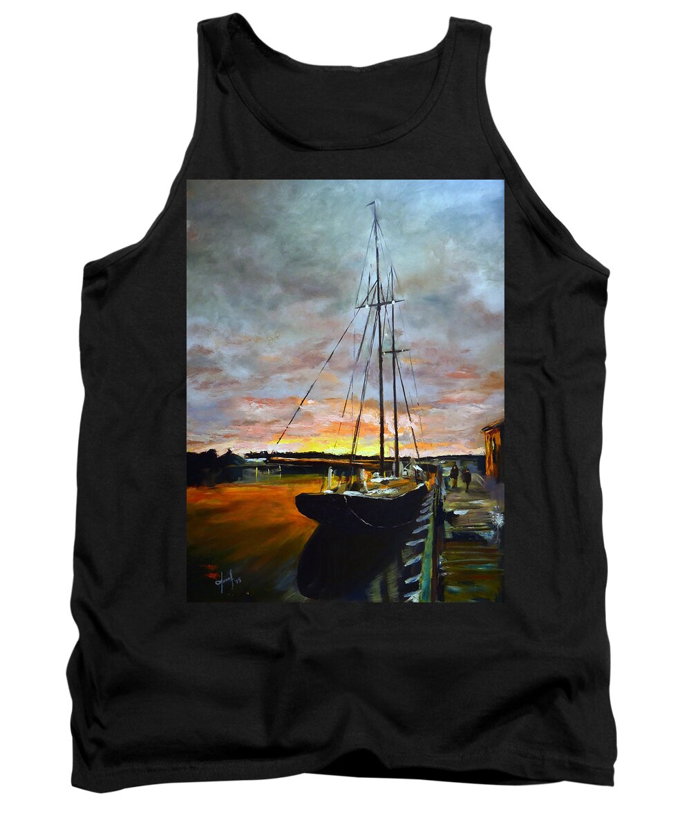 Bluenose Ii Tank Top featuring the painting Bluenose II at Dock by Josef Kelly