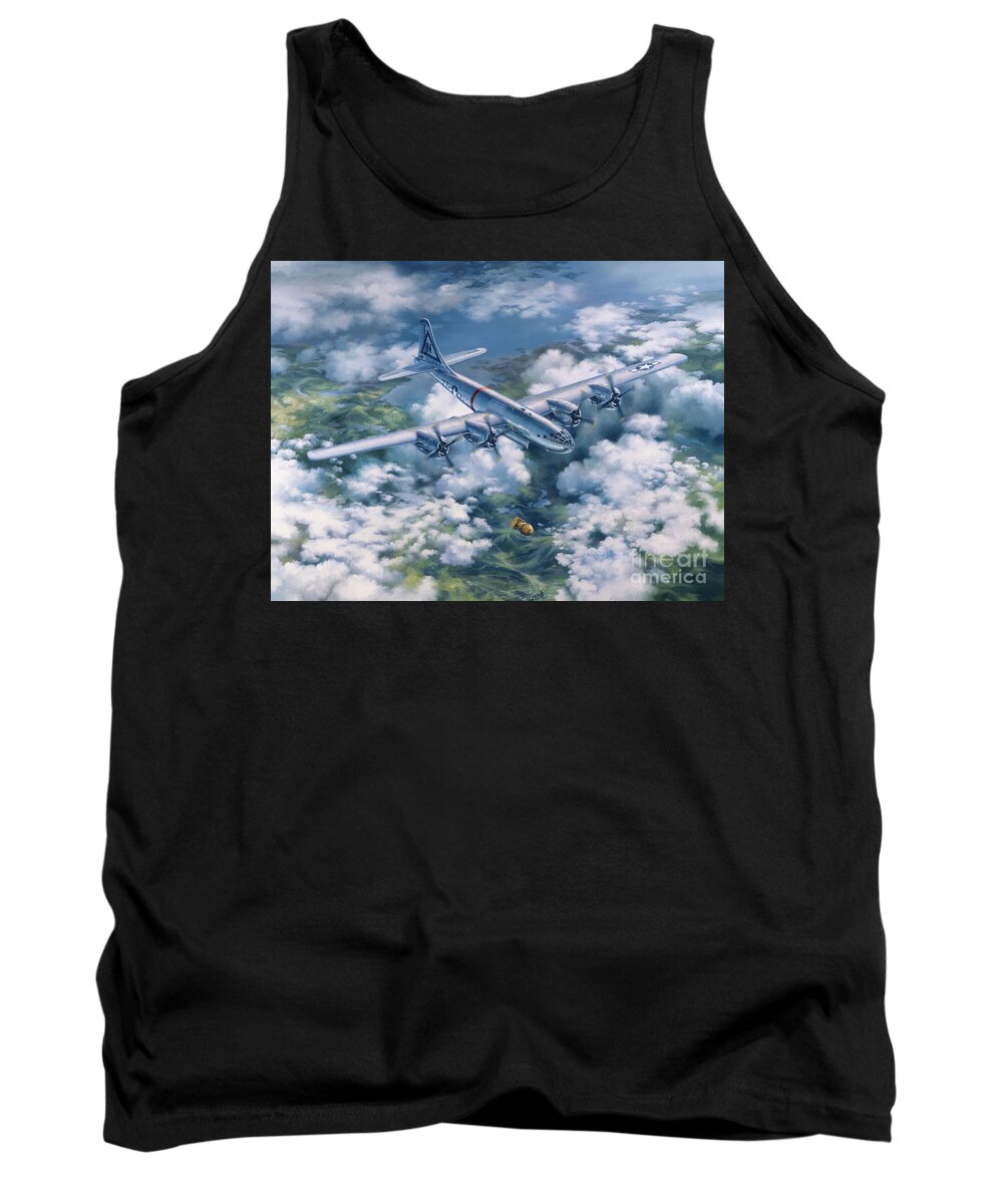 509th Composite Group Tank Top featuring the painting Dawn of a Thousand Suns - Bockscar Over Nagasaki by Randy Green
