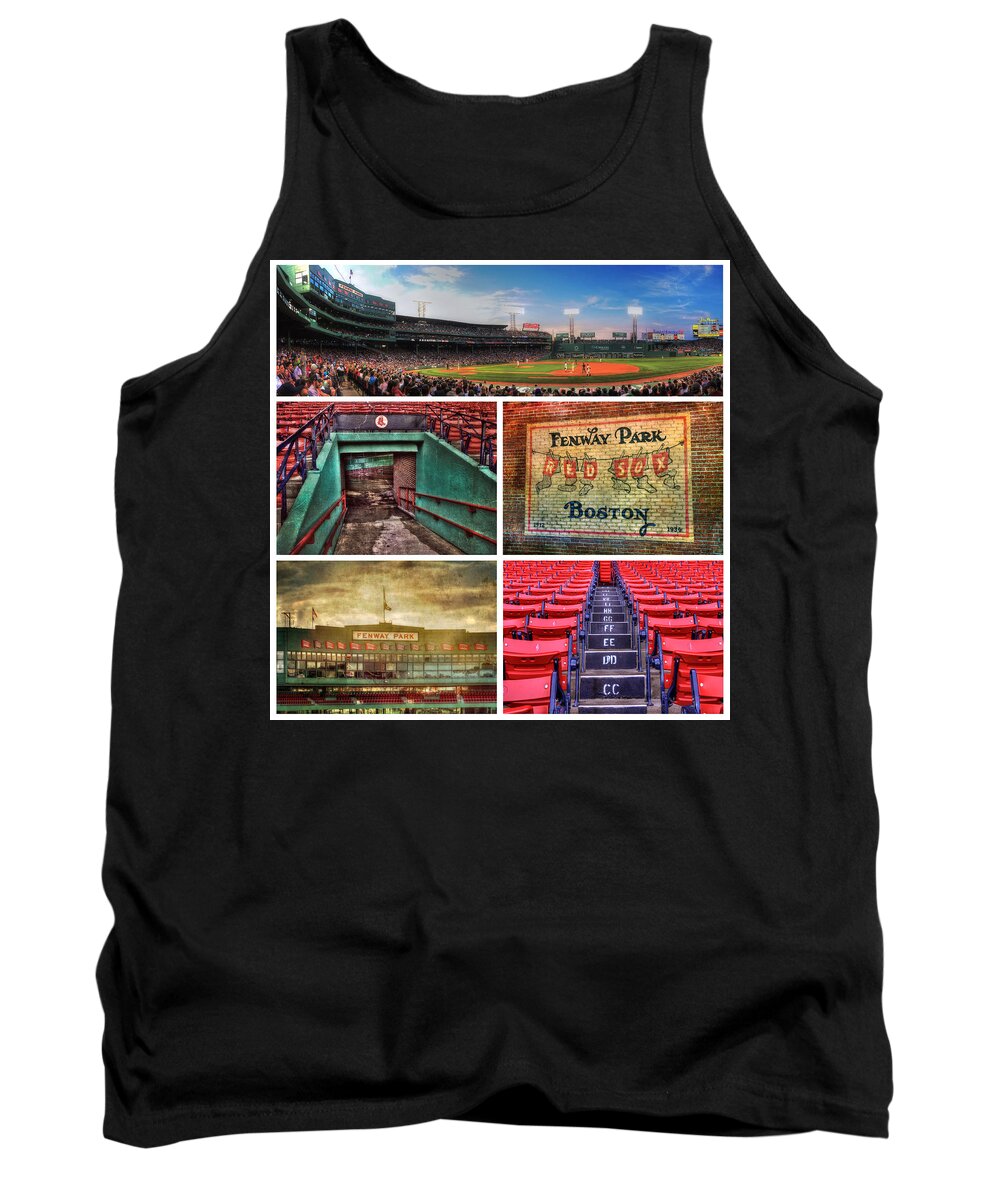 Red Sox Tank Top featuring the photograph Boston Red Sox Collage - Fenway Park by Joann Vitali