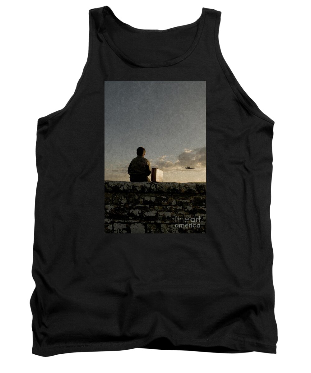 Boy Tank Top featuring the photograph Boy on wall by Clayton Bastiani