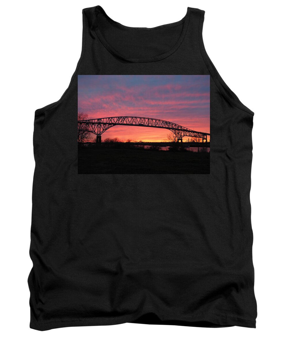 Bridge Tank Top featuring the photograph Bridge Sunset by Jerry Connally