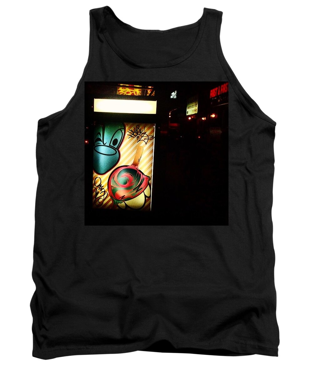 Nyc Tank Top featuring the photograph Bus Stop #streetart #nyc #eastvillage by Allan Piper