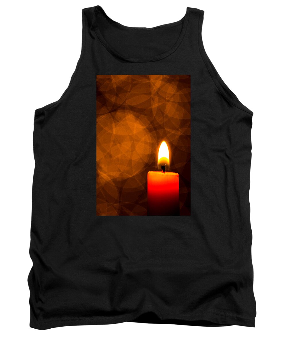 Candle Tank Top featuring the photograph By Candle Light by Bob Cournoyer