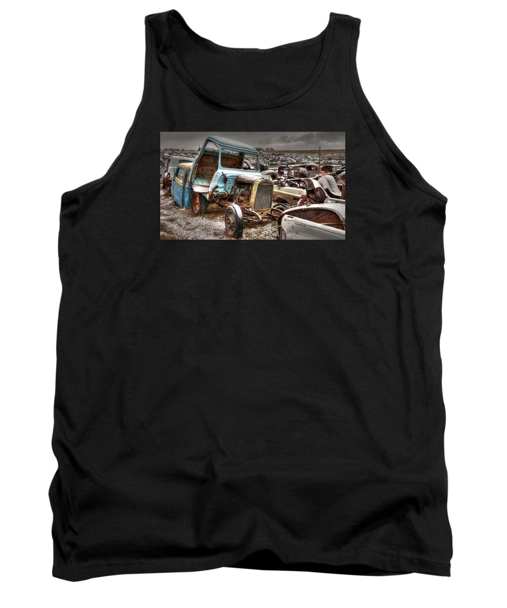 Salvage Yard Tank Top featuring the photograph Cab Ride by Craig Incardone