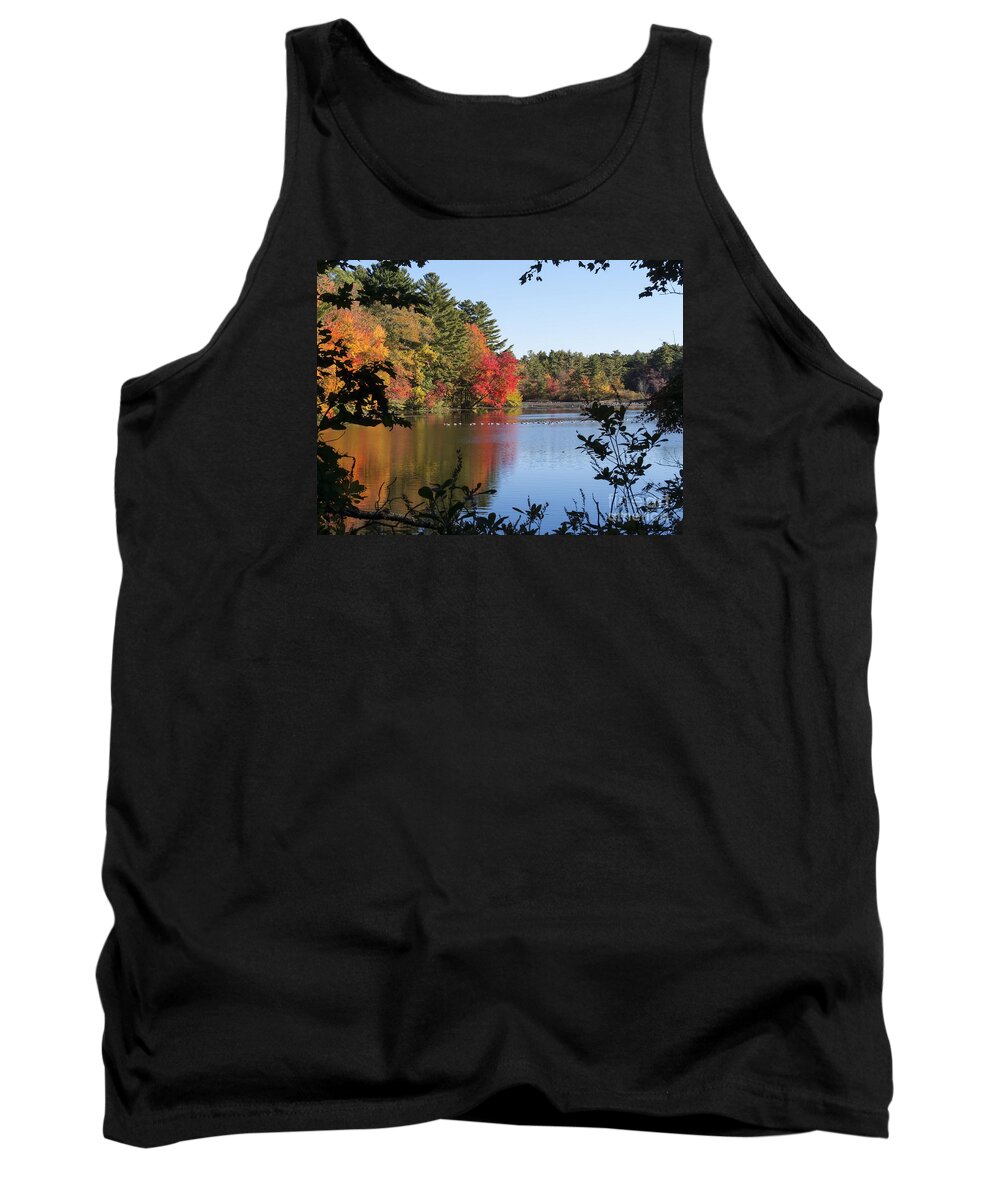 Fall Foliage Tank Top featuring the photograph Cady Pond Autumn 2015 by Lili Feinstein