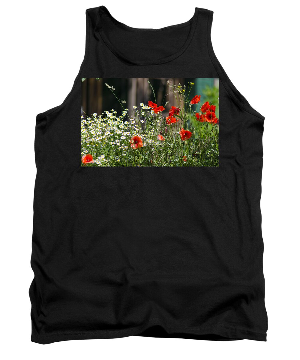 Poppy Tank Top featuring the photograph Camille and Poppies by Rainer Kersten