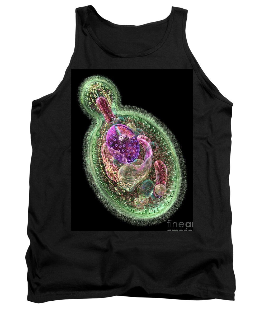 Albicans Tank Top featuring the digital art Candida albicans by Russell Kightley