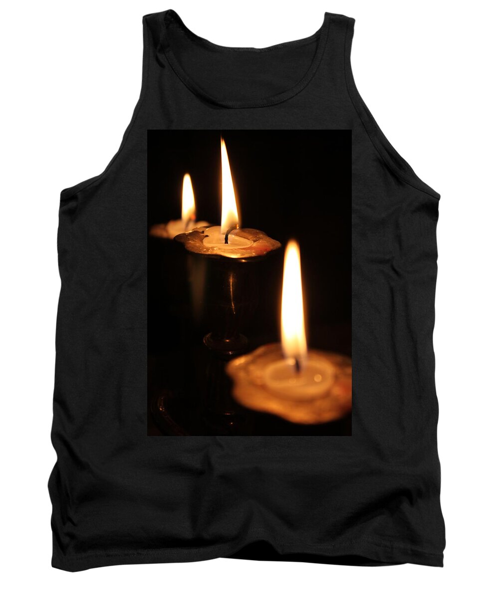 Candles Tank Top featuring the photograph Candlelight by Lauri Novak