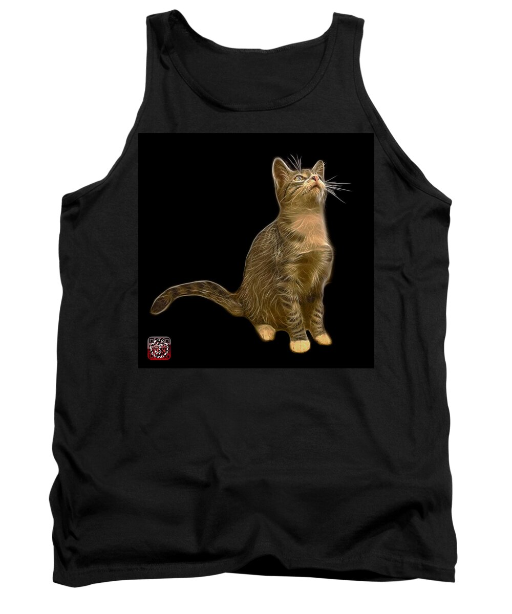 Cat Tank Top featuring the painting Cat Art - 3771 BB by James Ahn