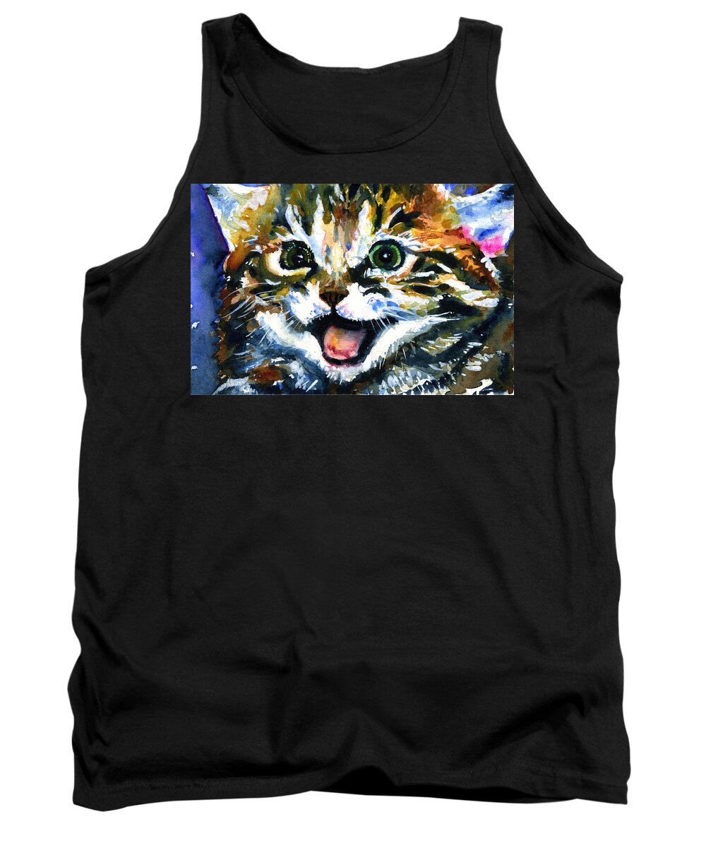 Eyes Tank Top featuring the painting Cats Eyes 15 by John D Benson
