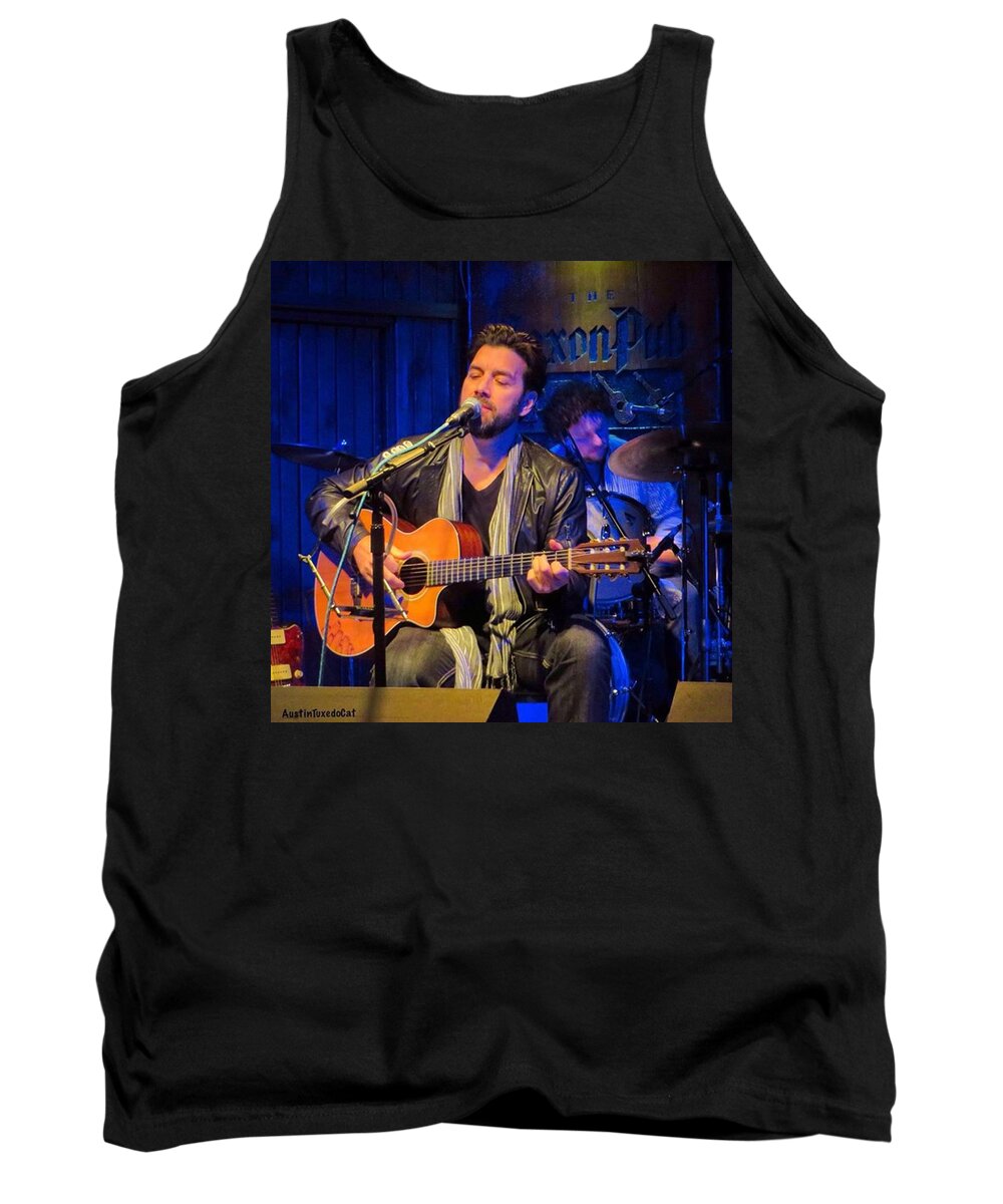 Saxonpub Tank Top featuring the photograph Celebrating My Husband's Birthday With by Austin Tuxedo Cat