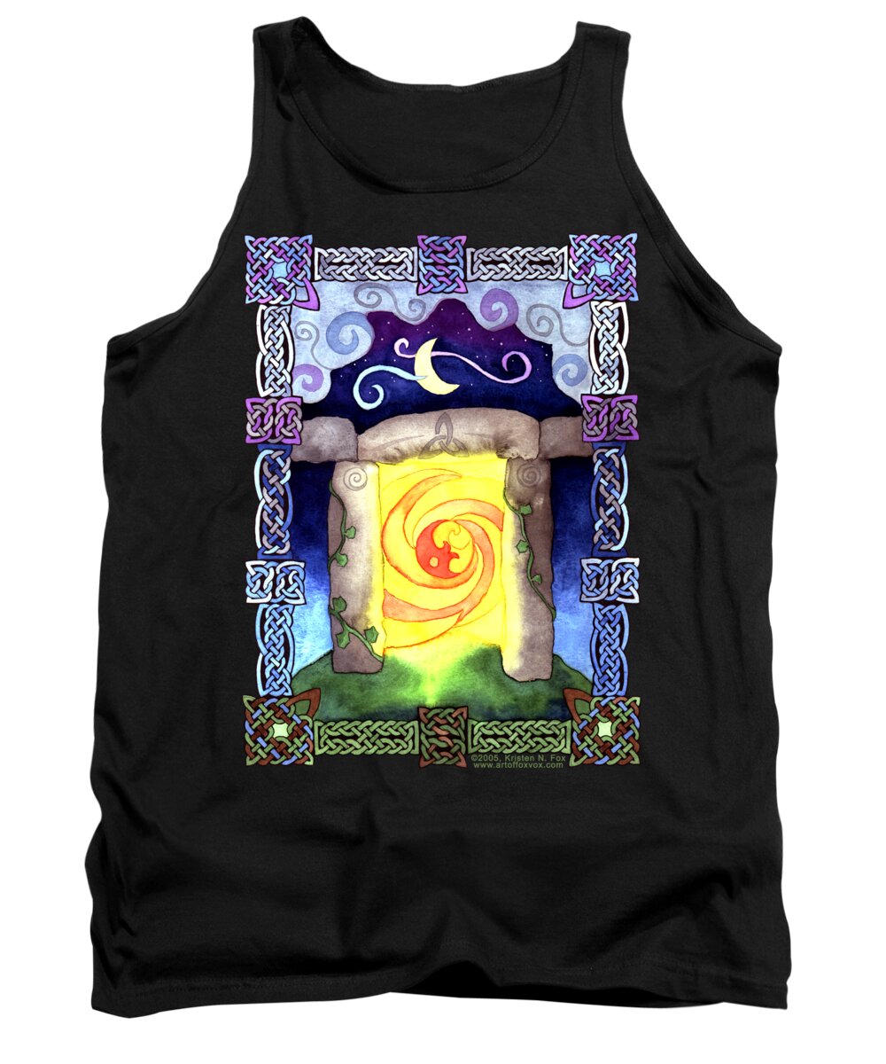 Artoffoxvox Tank Top featuring the painting Celtic Doorway by Kristen Fox